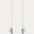 925 Silver Long Chain Leaf Earrings